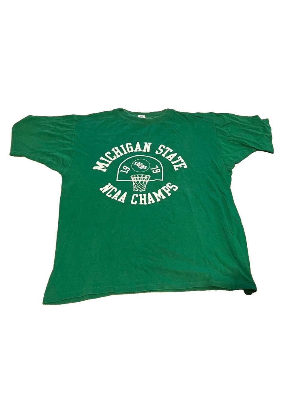 Vintage Michigan State 1979 NCAA Champs Men's Green T-Shirt Size L Single Stitch
